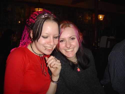 Crimson Kittie (Furby 1) and Carlsberg (Furby 2)